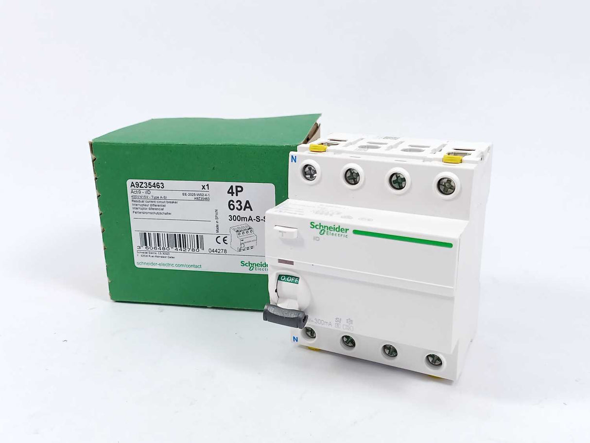 Schneider Electric A9Z35463 Acti9 iID Residual Current Circuit Breaker 4P 63A