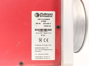 Pullman Ermator A1000 Air Cleaner 280W 220-240V 50/60Hz w/ 20 Filters