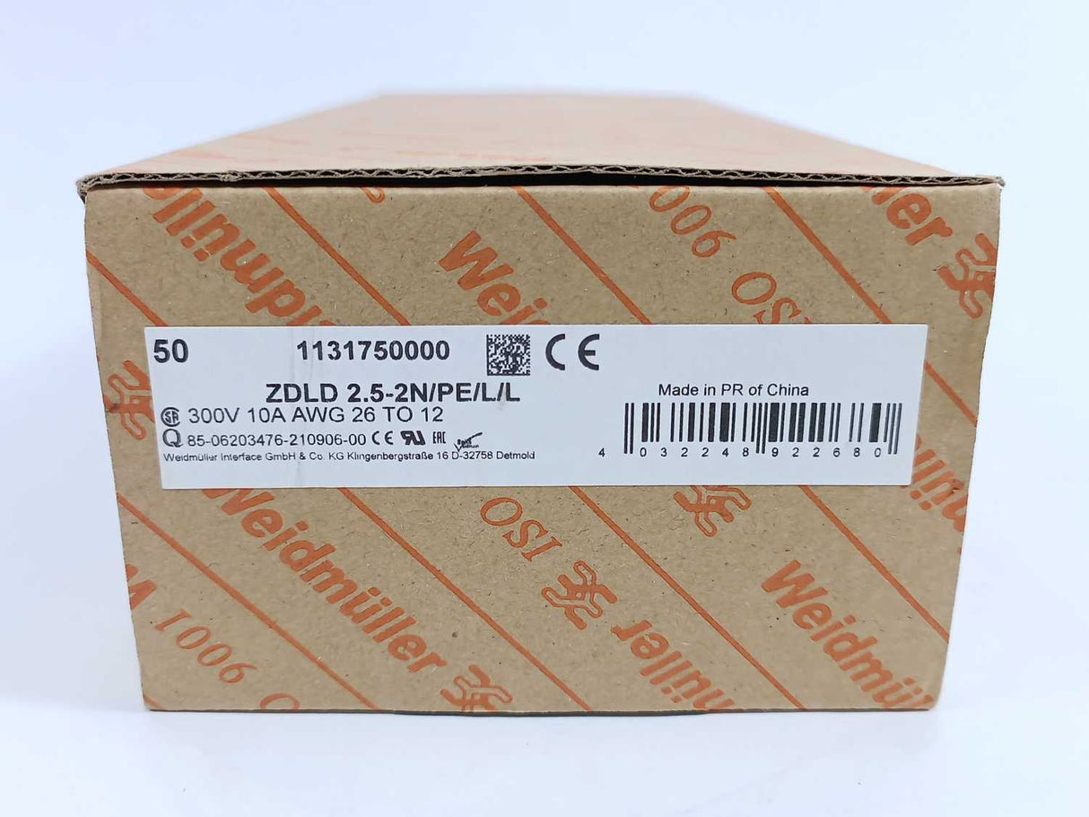 Weidmüller 1131750000 ZDLD 2.5-2N/PE/L/L Terminal Blocks Batch 50pcs.