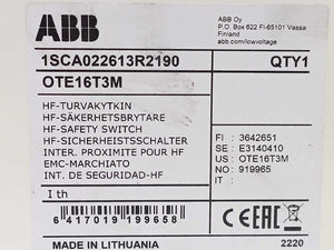 ABB 1SCA022613R2190 OTE16T3M Safety Switch