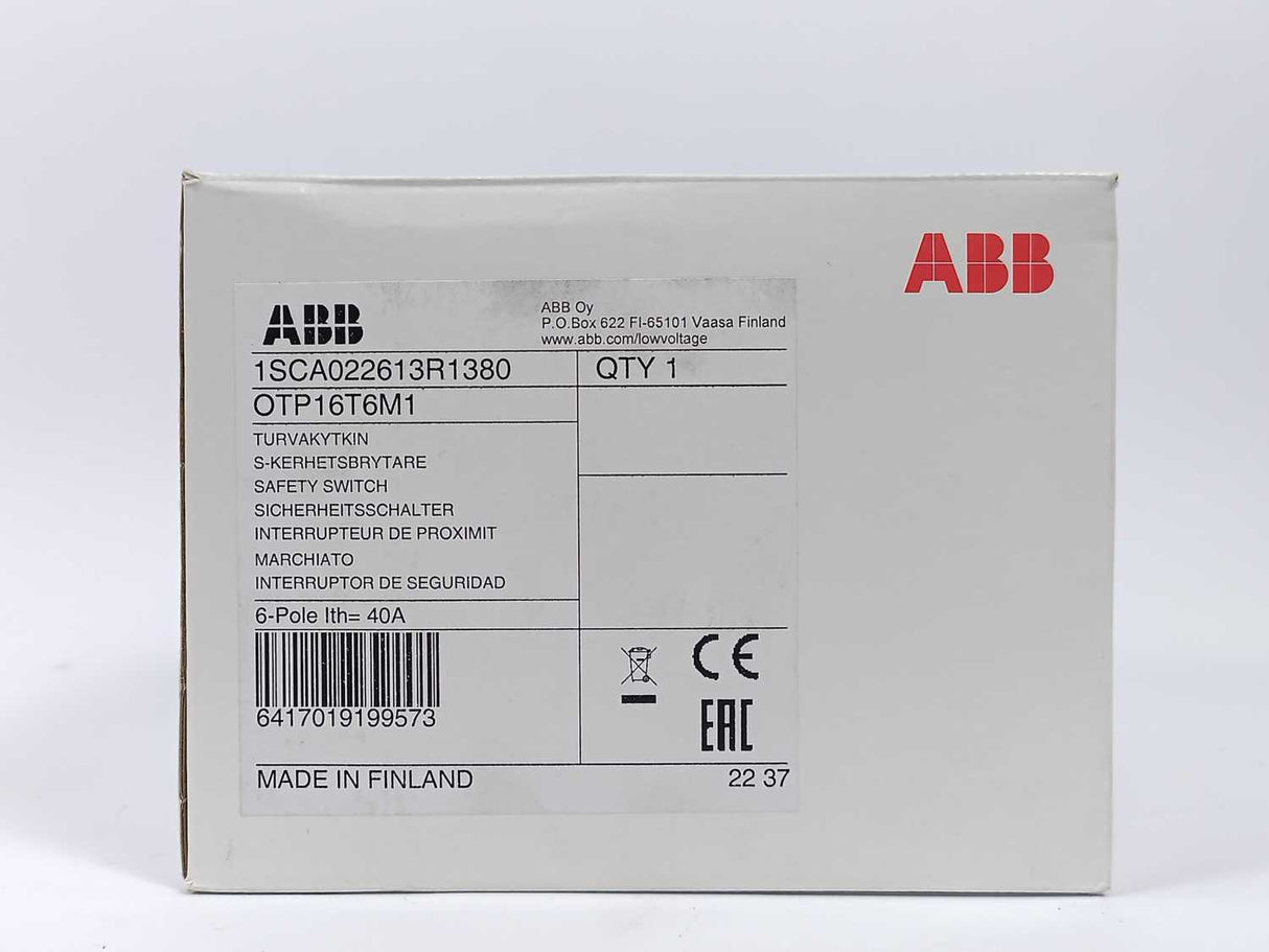 ABB 1SCA022613R1380 OTP16T6M1 Enclosed Safety Switch