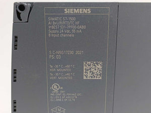 Siemens 6ES7531-7NF00-0AB0 SIMATIC S7-1500 Supply 24VDC 55mA 8-Input Channels