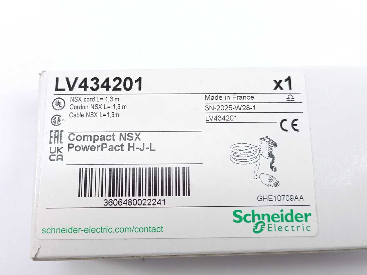 Schneider Electric LV434201 Compact NSX Cord L=1.3m PowerPact H-J-L