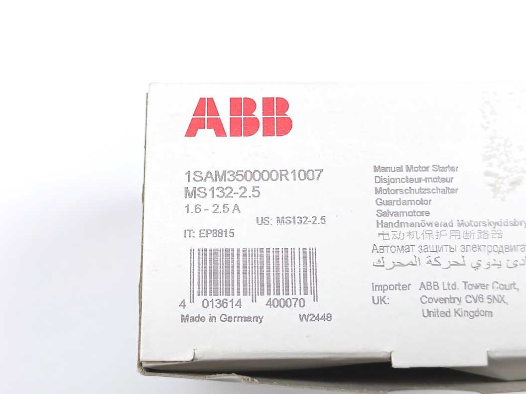ABB 1SAM350000R1007 MS132-2.5 Manual Motor Starter