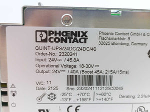 Phoenix Contact 2320241 QUINT-UPS/24DC/24DC/40, Power Supply