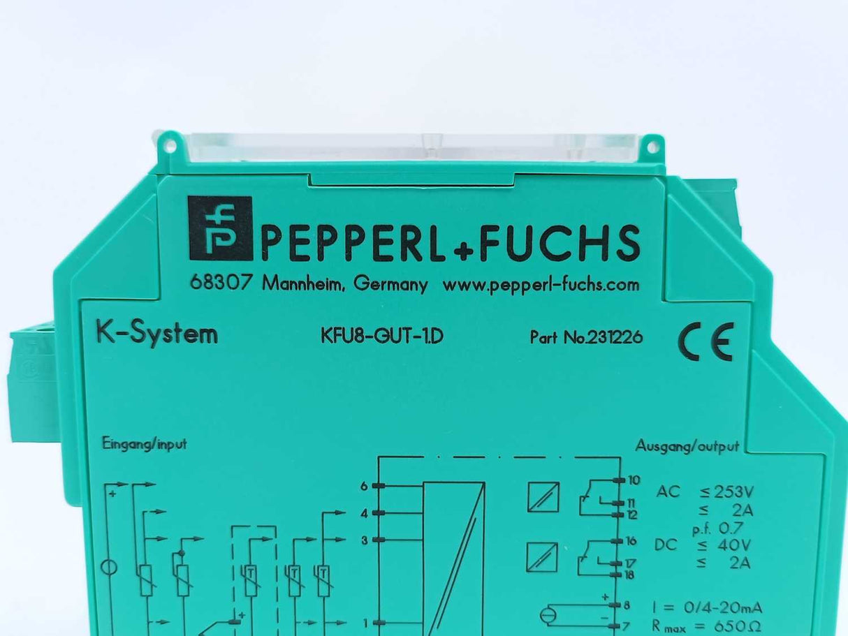 Pepperl+Fuchs 231226 Temperature Converter with Trip Values KFU8-GUT-1.D