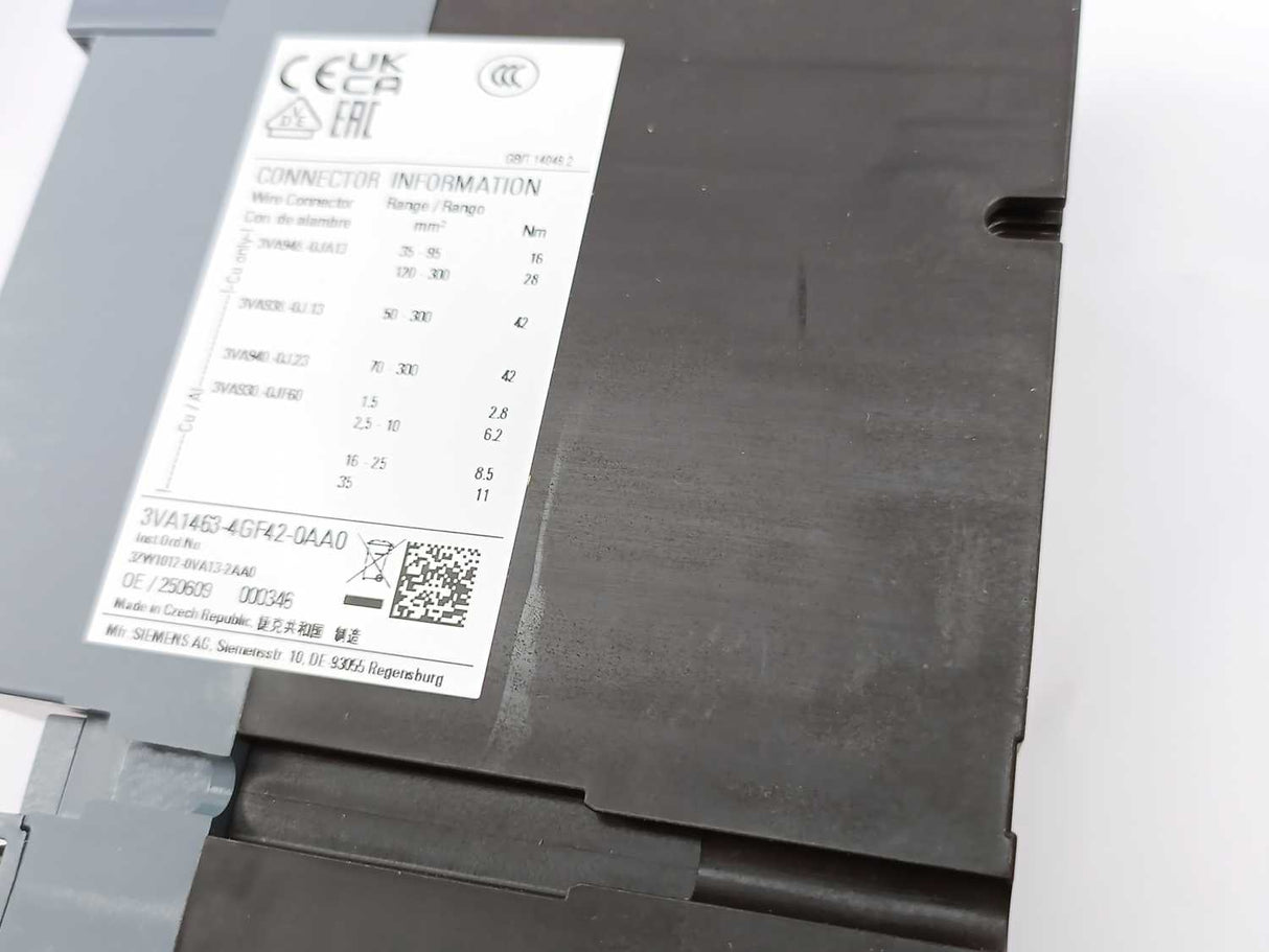Siemens 3VA1463-4GF42-0AA0 Circuit Breaker Frame 630S