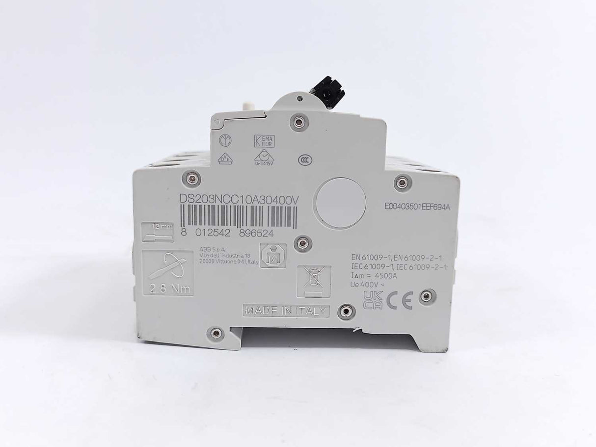 ABB 2CSR256140R1104 Residual Current Circuit Breaker, DS203NC C10 A30