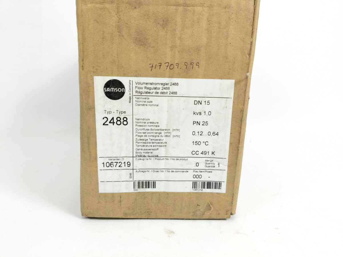 Samson 2488 Flow Regulator DN15 PN25