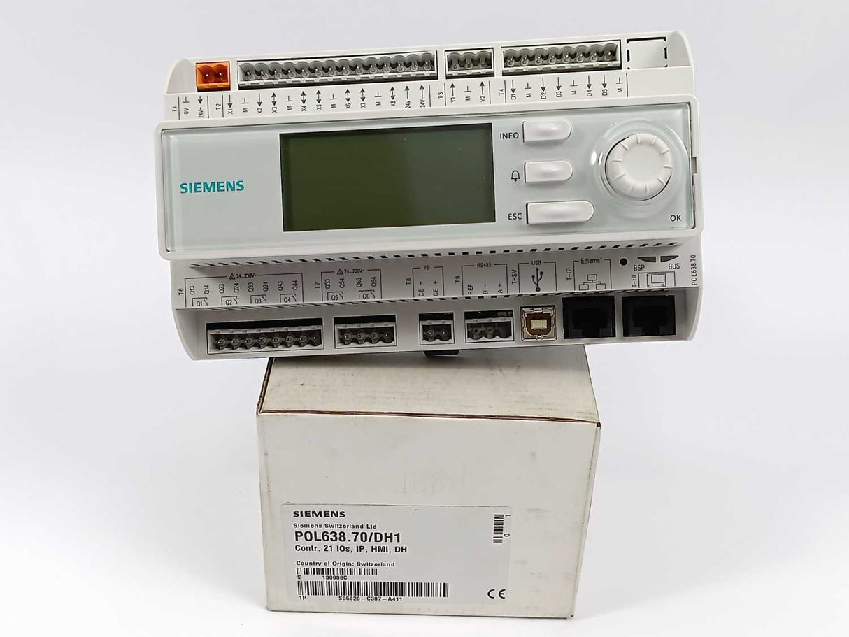 Siemens S55626-C387-A411 POL638.70/DH1 Programmable Controller. 21IOs