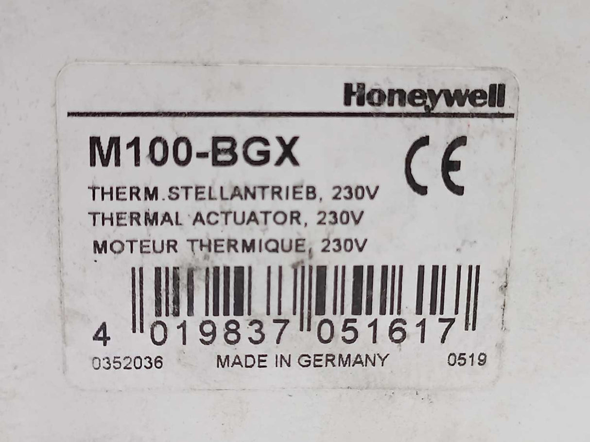 Honeywell M100-BGX Thermal Actuator 230V 50/60Hz 3W