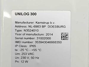 Kamstrup N3524010 UNILOG 300 Industrial Data Logger