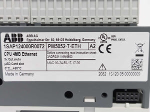 ABB 1SAP124000R0072 PM5052-T-ETH Processor Module. Memory 4MB.