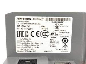 AB 1734-AENT Ser.C POINT I/O Ethernet Network Adaptor w/ 1734-RTB Ser.A