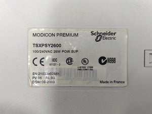 Schneider Electric TSXPSY2600 Modicon Power Supply Module 100/240VAC, 26W