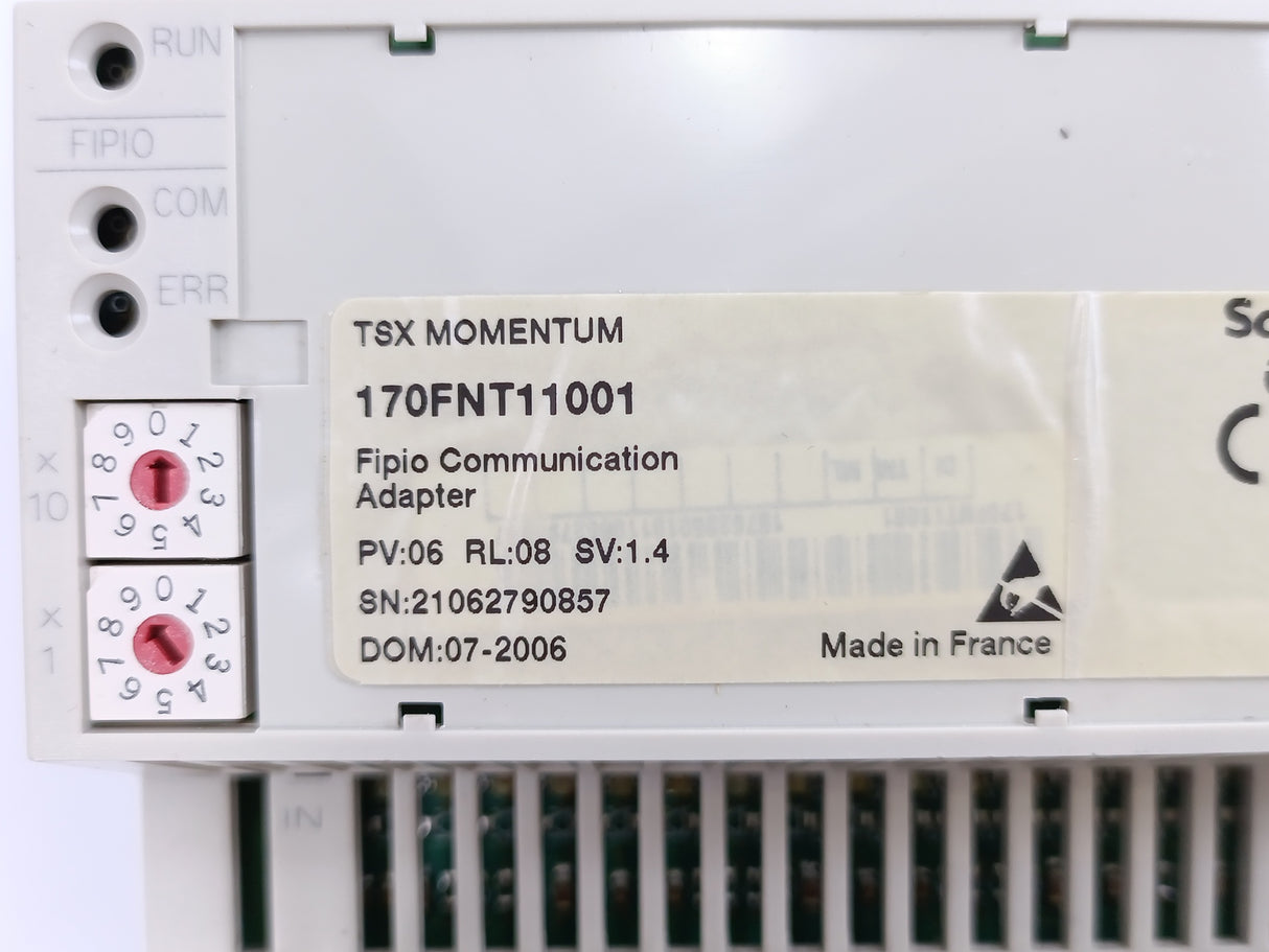 Schneider Electric 170FNT11001 TSX Momentum Fipio Communication Adapter w/ base