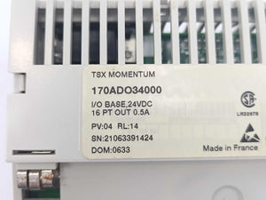 Schneider Electric 170ADO34000 TSX Momentum I/O Base, 24VDC-16PT OUT 0.5A