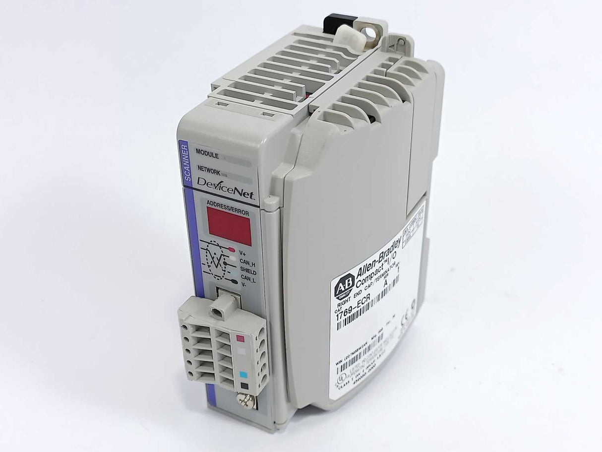 AB 1769-SDN Ser. B Devicenet Scanner With 1769-ecr Right End Cap