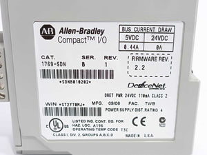 AB 1769-SDN Ser. B Devicenet Scanner With 1769-ecr Right End Cap