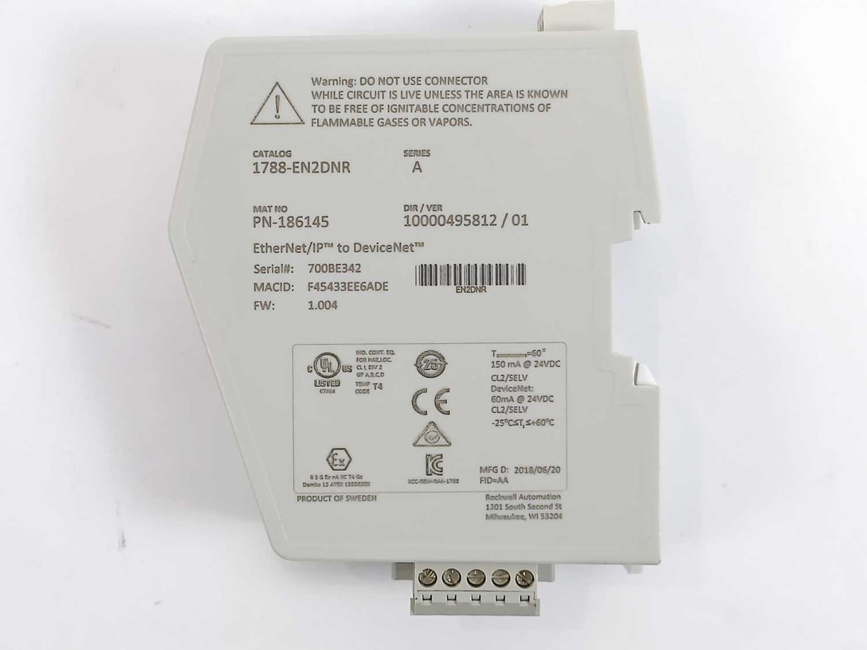AB 1788-EN2DNR Ser. A EtherNet/IP to DeviceNet Communication Module