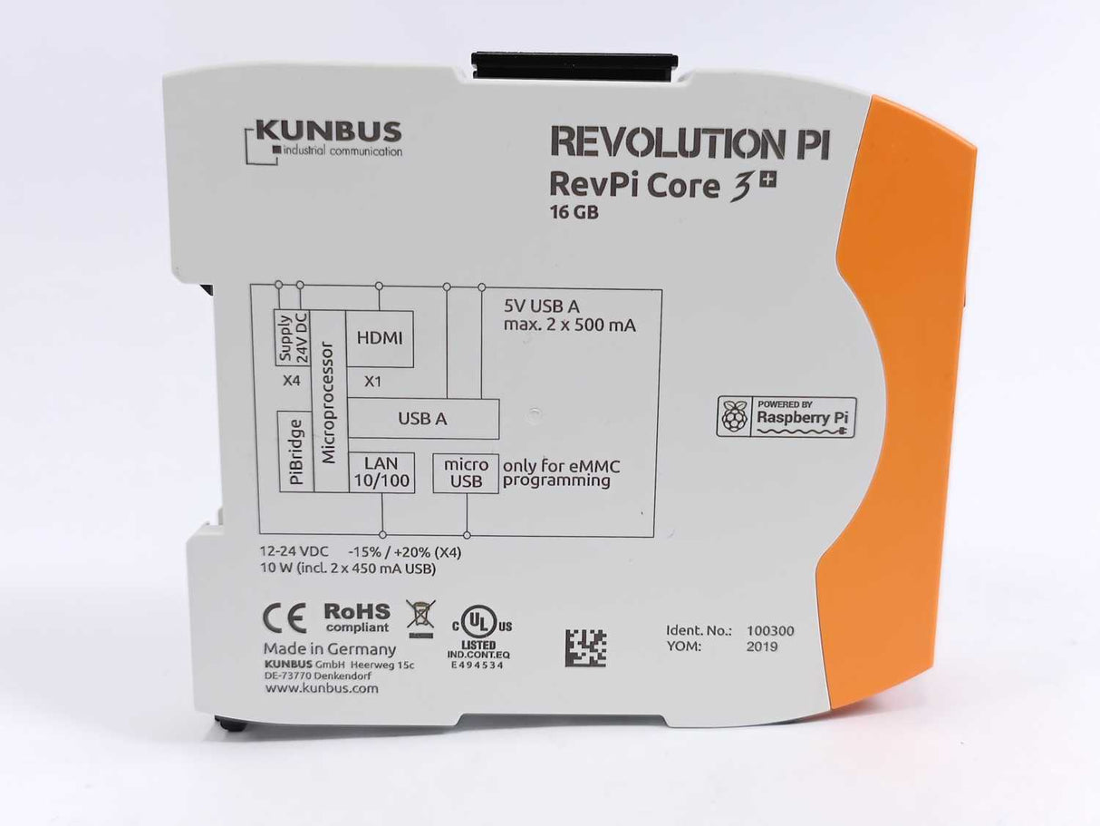 Kunbus PR100300 Revolution Pi 16GB PLC Expansion Module 24 V/DC