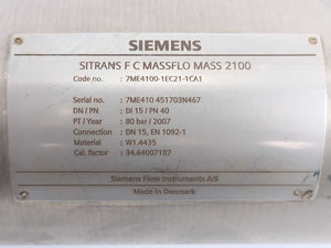 Siemens 7ME4110-2AA20-1AA0 + 7ME4100-1EC21-1CA1 SITRANS F C Massflo 6000 2100