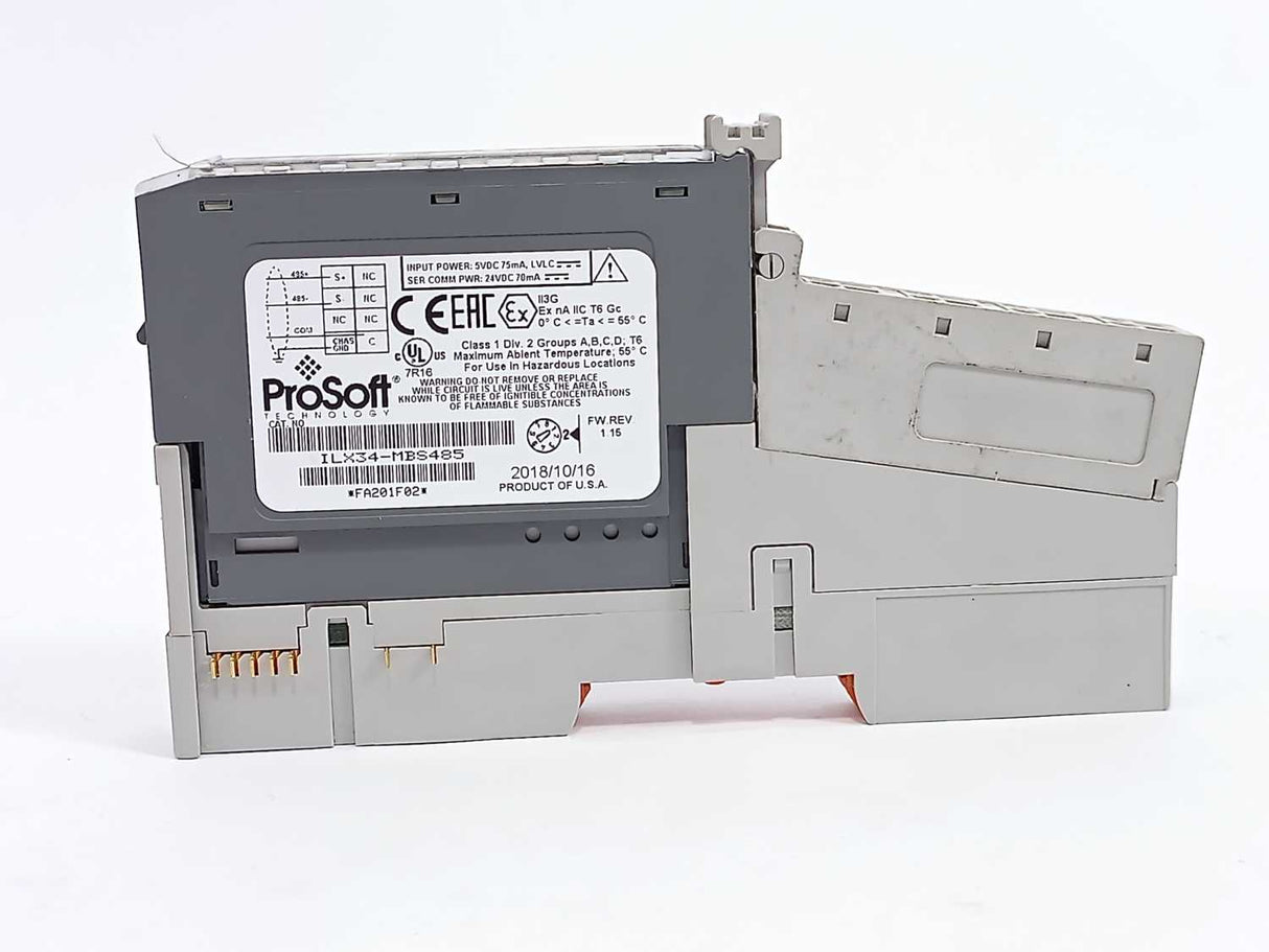 ProSoft ILX34-MBS485 Modbus RTU Command Trigger w/ AB 1734-RTB + 1734-MB Ser. A