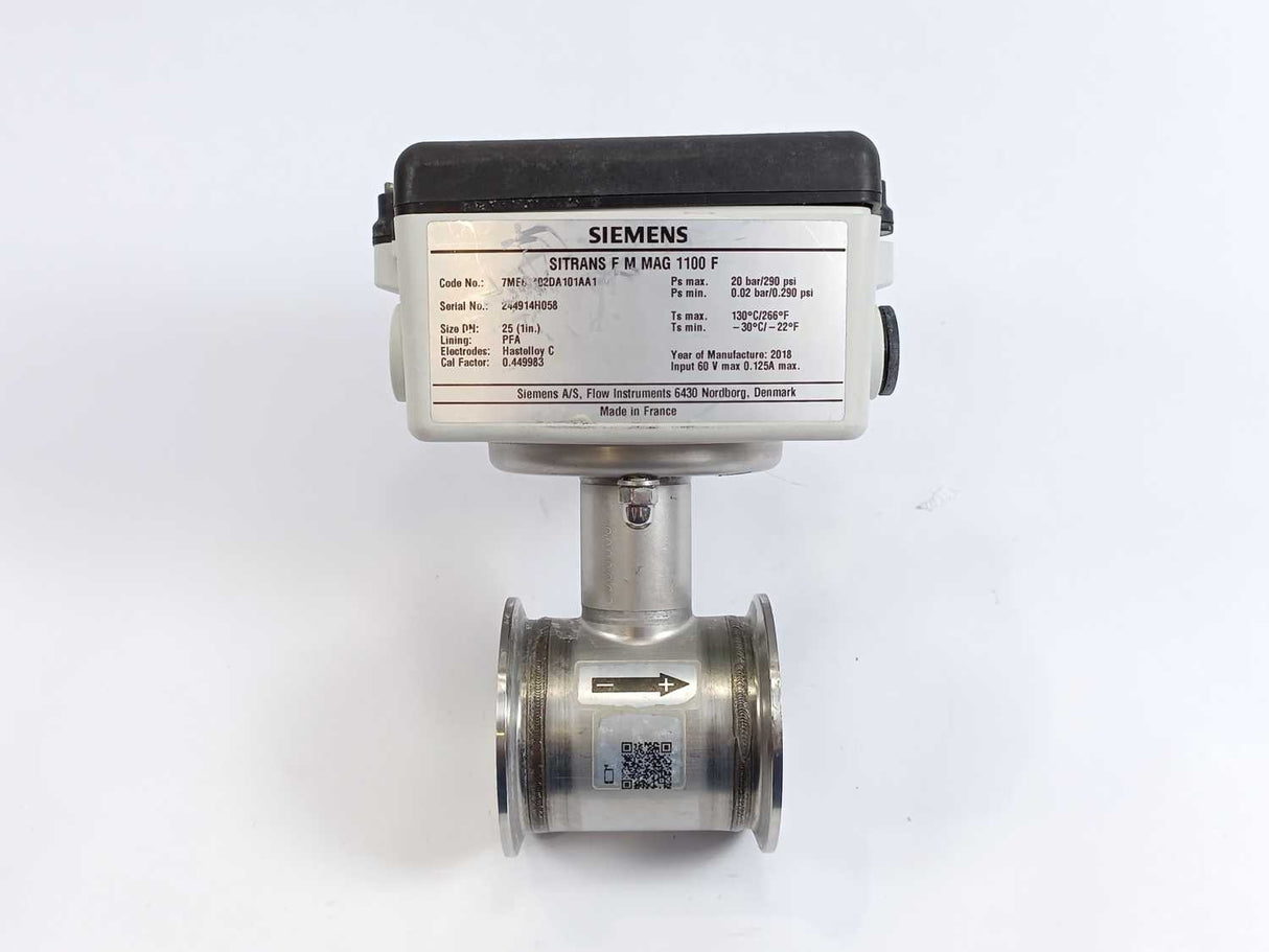 Siemens 7ME6140-2DA10-1AA1 Sitrans FM MAG 1100 F, Full-bore Flow Sensor