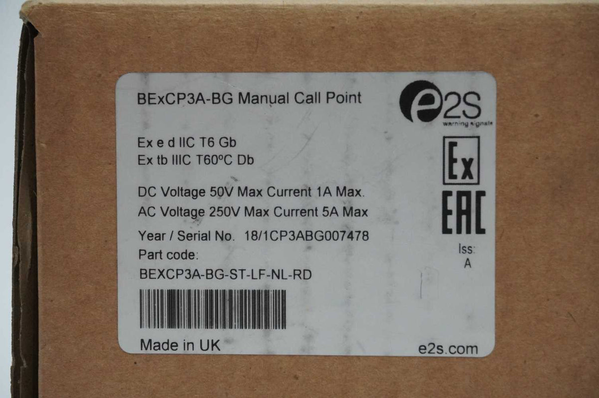 e2s BEXCP3A-BG-ST-LF-NL-RD BExCP3A-BG Manual Call Point