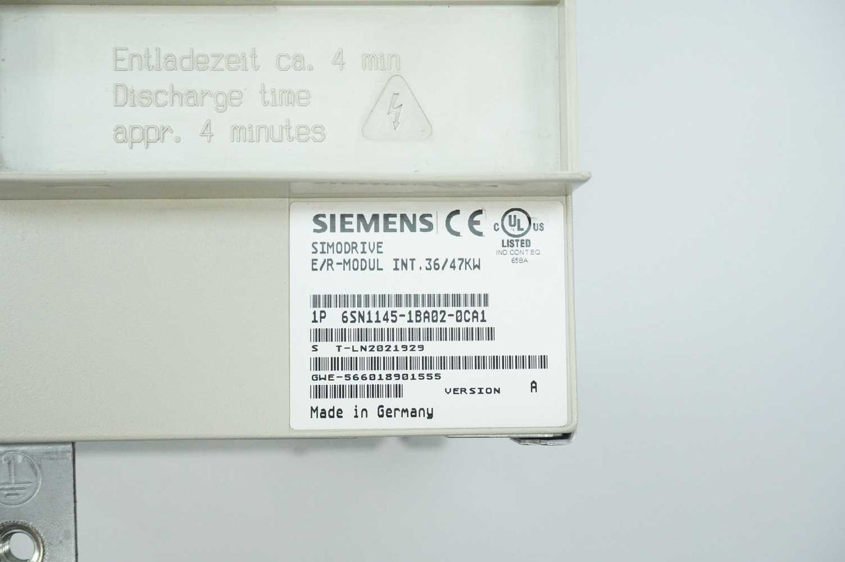 Siemens 6SN1145-1BA02-0CA1 SIMODRIVE 611 E/R Module INT. 36/47kw