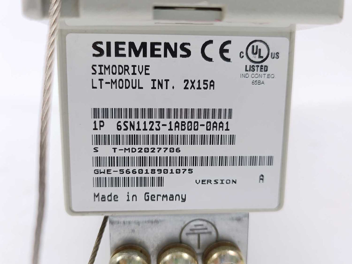 Siemens 6SN1123-1ABO0-0AA1 Simodrive LT-Modul INT, 2X15A