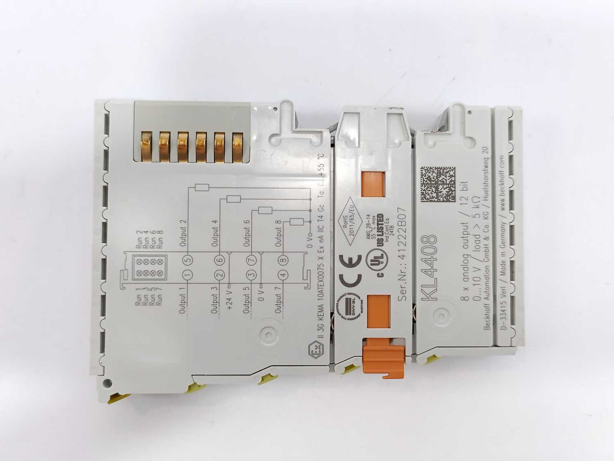 Beckoff KL4408 Bus Terminal, 8-channel Analog Output, Voltage, 0…10 V
