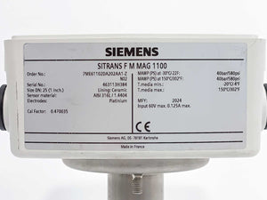 Siemens 7ME6110-2DA20-2AA1-Z Electromagnetic Flow Sensor