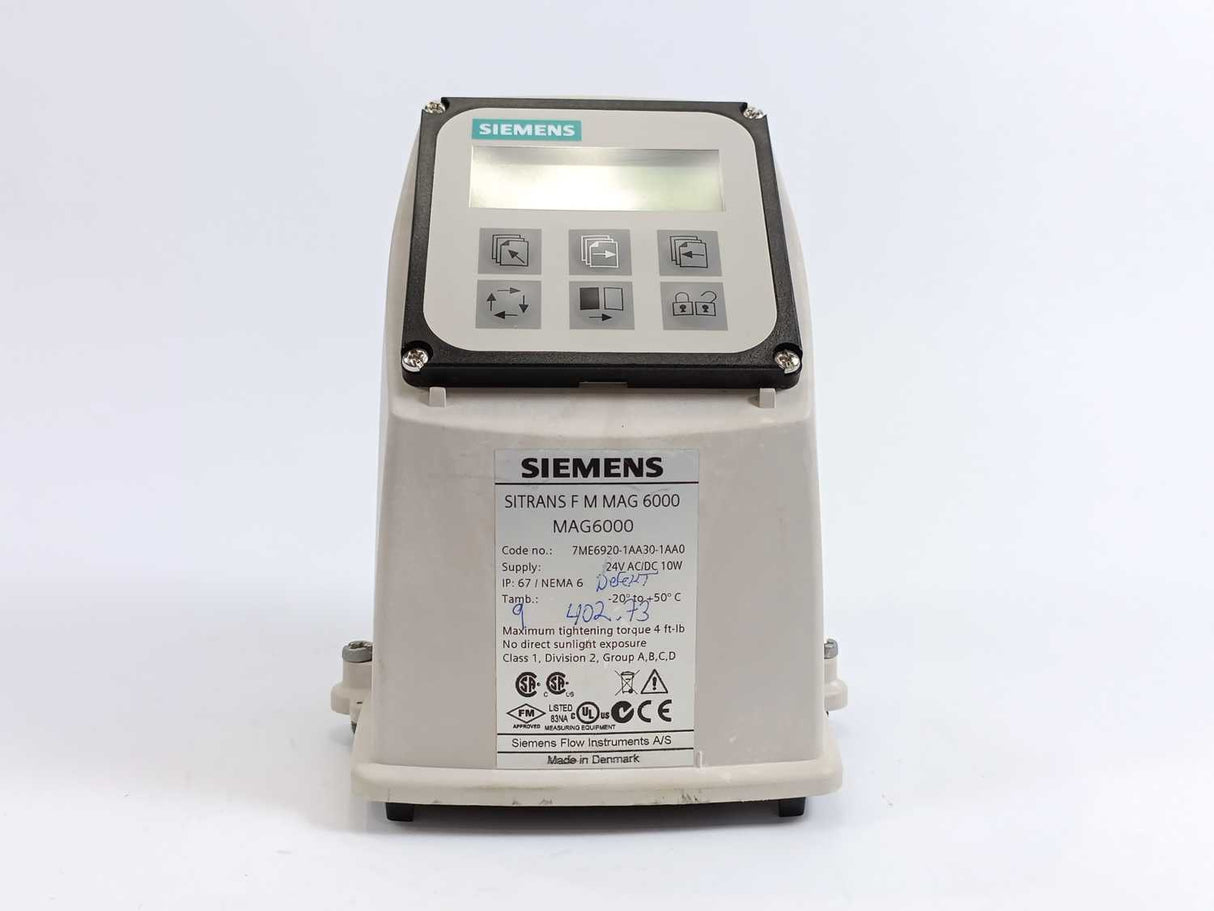 Siemens 7ME6920-1AA30-1AA0 MAG 6000 Transmitter, For Spare Parts