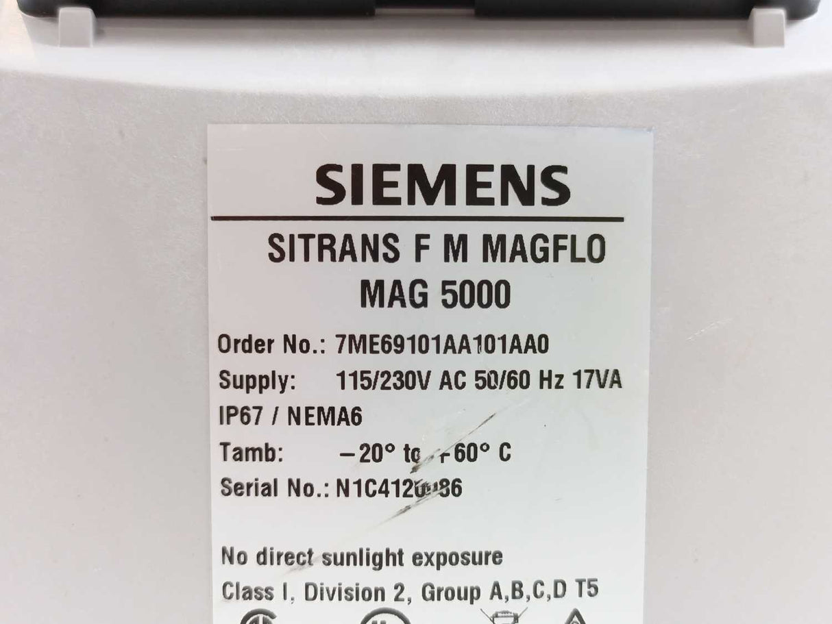 Siemens 7ME6910-1AA10-1AA0 MAG 5000 Transmitter, For Spare Parts