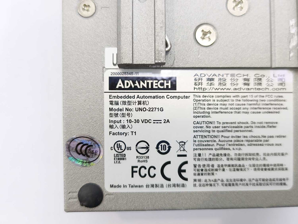 Advantech UNO-2271G Embedded Automation Computer, 10-30VDC, 2A