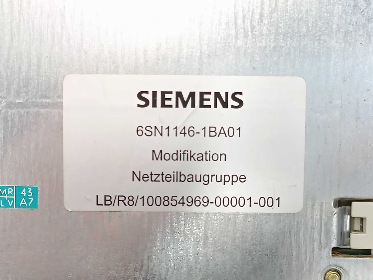 Siemens 6SN1146-1AB00-0BA1 SIMODRIVE 611 Infeed Module