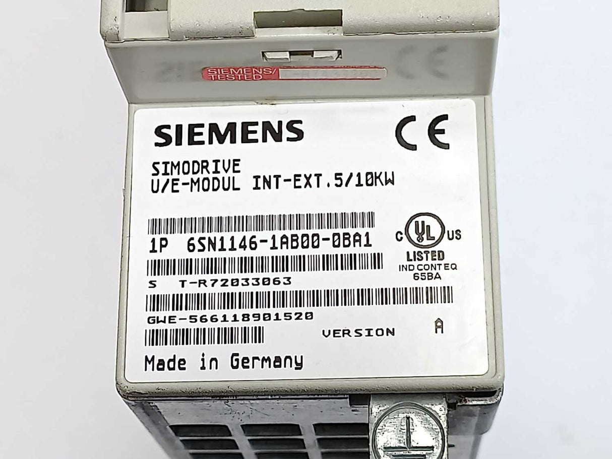 Siemens 6SN1146-1AB00-0BA1 SIMODRIVE 611 Infeed Module