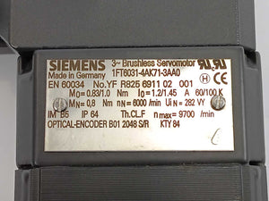 Siemens 1FT6031-4AK71-3AA0 3-Brushless Servo Motor