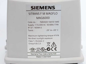 Siemens 7ME6920-1AA10-1AA0 Sitrans FM MAGFLO 6000 IP67 230V