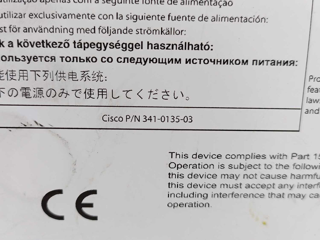 CISCO 341-0135-03 Power Adapter, Model: 861