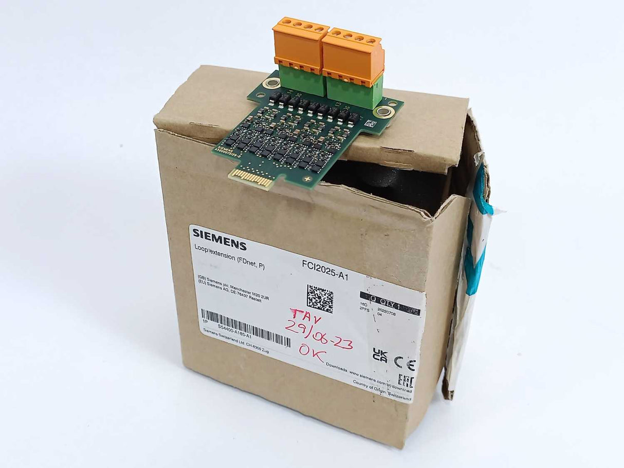 Siemens A5Q00072864-AD Cerberus Loop Extension Card, FCI2025-A1, S54400-A185-A1