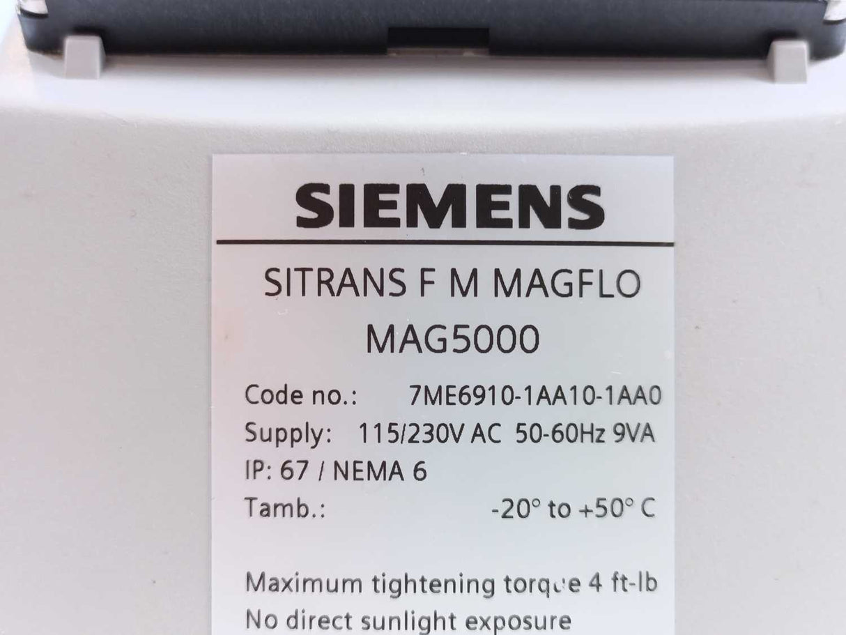 Siemens 7ME6910-1AA10-1AA0 MAG 5000 Transmitter