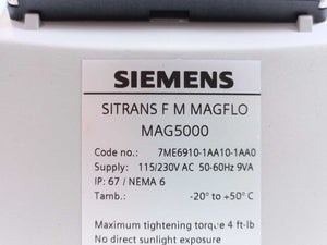 Siemens 7ME6910-1AA10-1AA0 MAG 5000 Transmitter