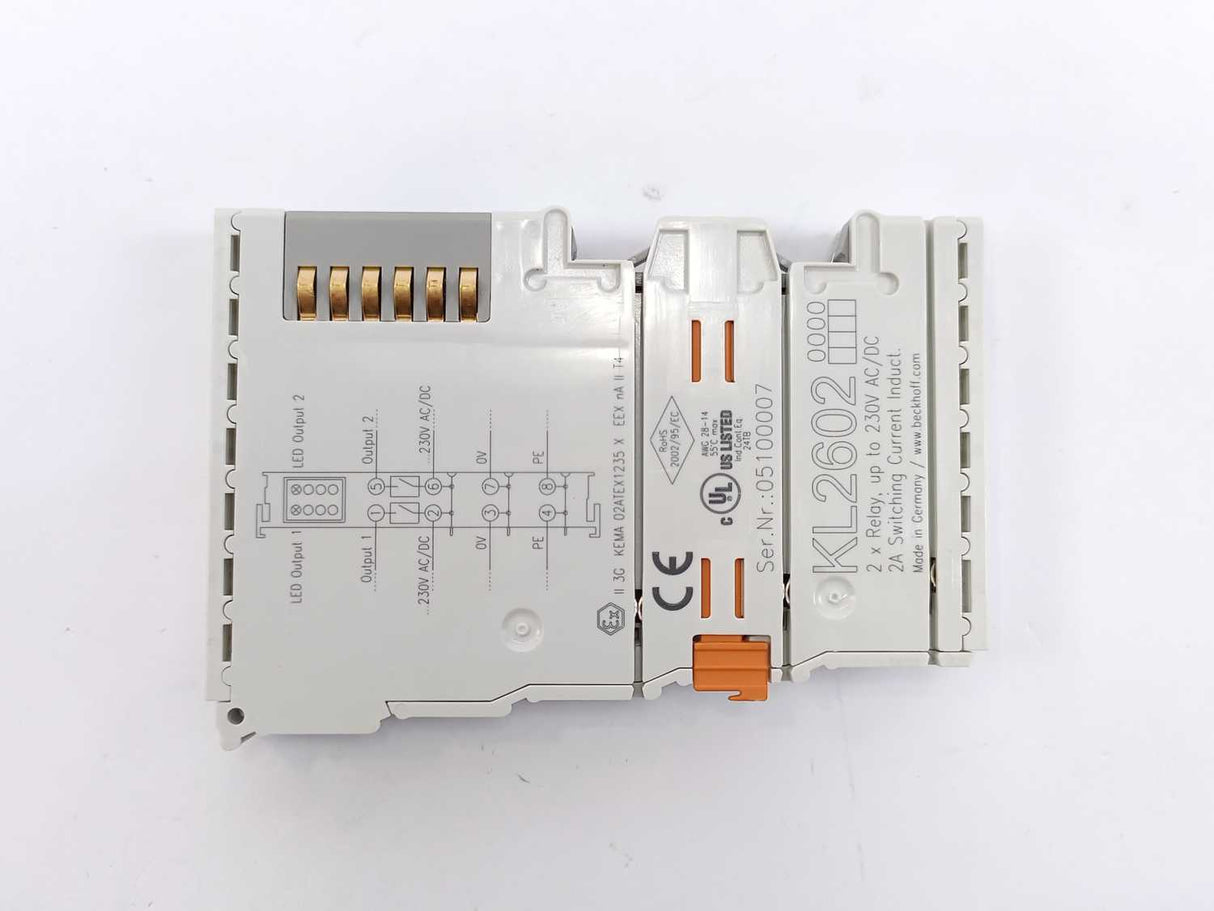 Beckhoff KL2602 Relay, up to 230 V AC/DC 2 Pcs. box