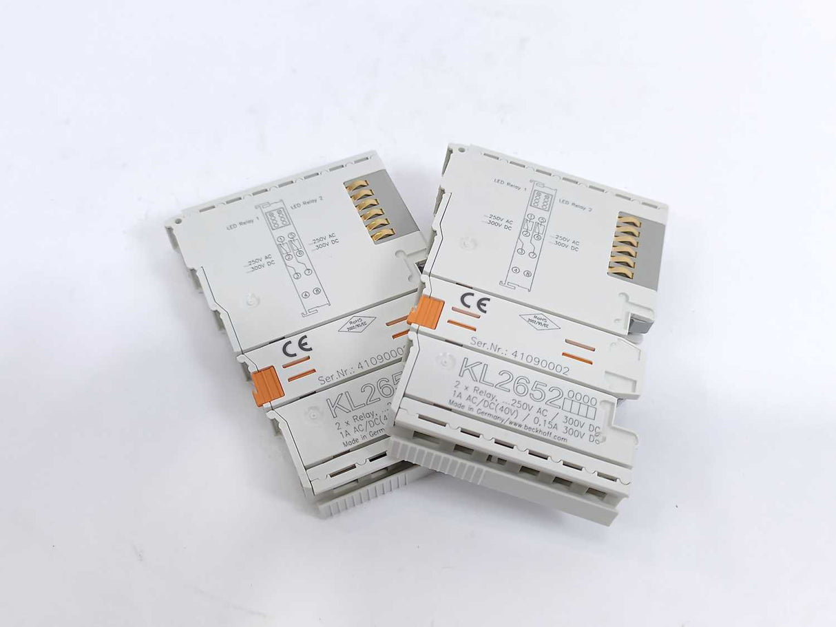 Beckhoff KL2652 2 x Relay ...250VAC/300VDC 1A 300VDC Batch 2pcs.