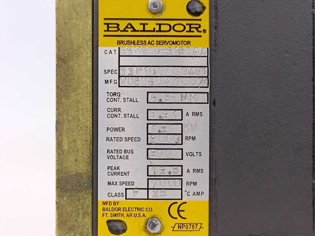 ABB/Baldor BSM90B-3150AA Brushless AC Servo Motor 1,21 kW