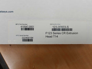 Stratasys T14 F123 Series CR Exstrusion Head, 410547-0001, 222400184