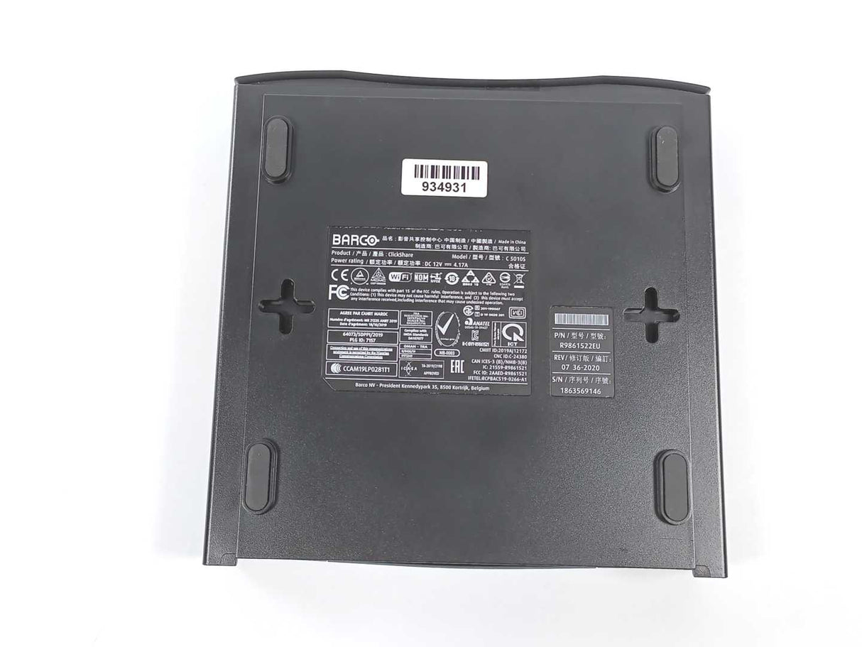 Barco R9861522EU ClickShare wireless presentation system base unit. Model CS-100