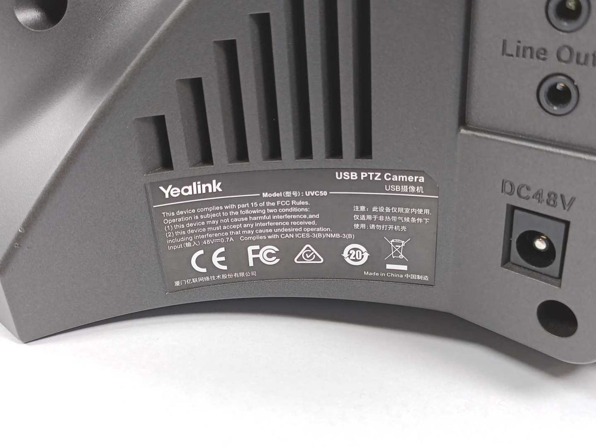 Yealink 8704520110000763 USB PTZ Camera. Model: UVC50